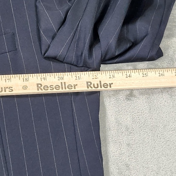 Hickey Freeman Blazer Mens 43 Long Loro‎ Piana Navy Blue Pinstripe Wool - Picture 12 of 16